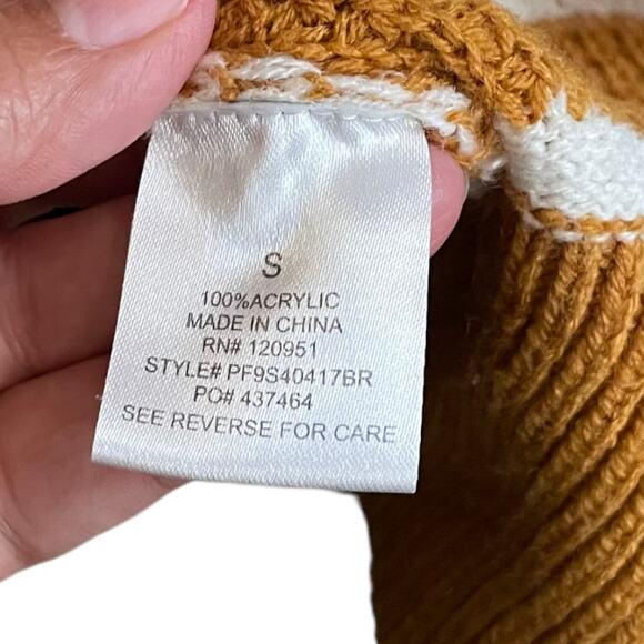 3/$15 Moondance Women's Mustard Yellow Stripes Fall Long Cardigan Sweater Small - Picture 6 of 11